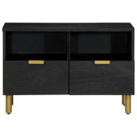 Tv-meubel 70x33x46 cm bewerkt hout zwart - thumbnail