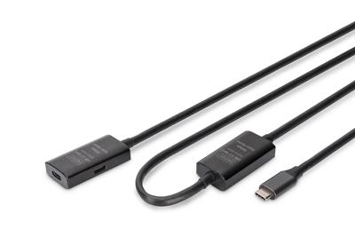 Digitus DA-73109 USB-C-kabel USB 3.2 Gen1, USB 3.2 Gen1, USB 3.0 USB-C, USB-C bus, USB-C stekker 10.00 m Zwart Actief met signaalversterking, Stekker past op Digitus DA-73109 USB-C-kabel USB 3.2 Gen1, USB 3.2 Gen1, USB 3.0 USB-C, USB-C bus, USB-C stekker 10.00 m Zwart Actief met signaalversterking, Stekker past op