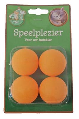Kattenspeelgoed blisterpak a 4 stuks ping pong bal Speelplezier-kat Gebr. de Boon - Gebr de boon