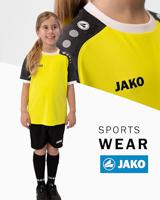 JAKO 4224K Shirt Iconic Km Kids - Zachtgeel/Zwart - 140 - thumbnail