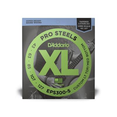 D'Addario EPS300-5 ProSteels Custom Light 43-127 snaren voor vijfsnarige bas