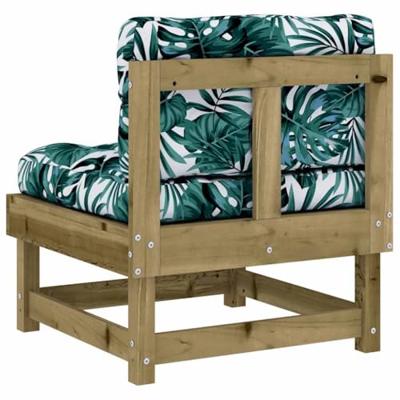 Middenbank met kussens geïmpregneerd grenenhout