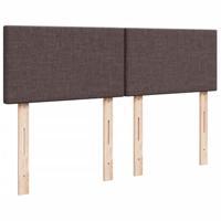 Boxspring met matras stof donkerbruin 140x200 cm - thumbnail