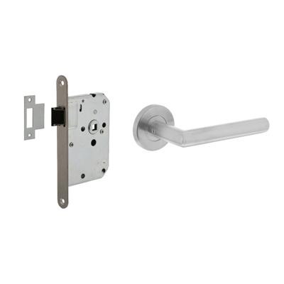Intersteel Deurbeslag set loopslot RVS + deurklink Jura geborsteld RVS Intersteel Deurbeslag set loopslot RVS + deurklink Jura geborsteld RVS