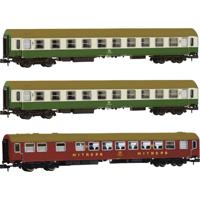Arnold HN4483 N set van 3 personenrijtuigen OSShD type B, nr. 2/2 van de DR - thumbnail