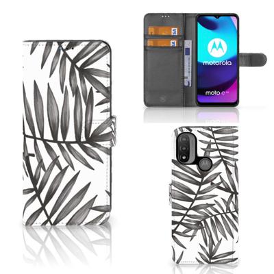 Motorola Moto E20 | E30 | E40 Hoesje Leaves Grey Motorola Moto E20 | E30 | E40 Hoesje Leaves Grey