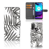 Motorola Moto E20 | E30 | E40 Hoesje Leaves Grey - thumbnail