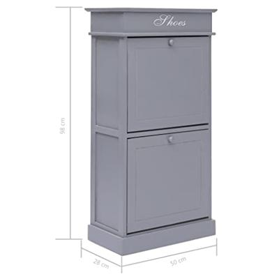 VidaXL Schoenenkast 50x28x98 cm paulowniahout grijs