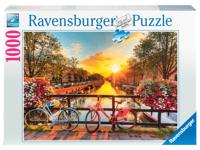 Ravensburger puzzel Fietsen in Amsterdam - 1000 stukjes - thumbnail