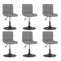 Eetkamerstoelen draaibaar 6 st fluweel lichtgrijs - thumbnail
