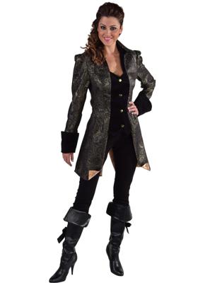 Mantel brocaat, lux,zwart