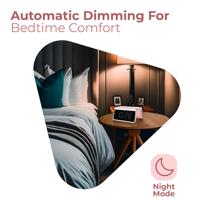 Digitale Wekker - Draadloze Oplader Voor Telefoon - Wake Up Light - Roze (HCG019QI-PI) - thumbnail