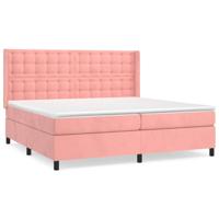 Boxspring met matras fluweel roze 200x200 cm - thumbnail