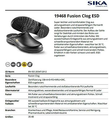 Sika 19468 Fusion klomp ESD OB | Zwart | Maat 39 - 00.089.001.39