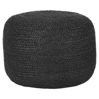 LABEL51 Poef 'Jute' kleur Zwart - thumbnail