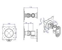 ROLINE LCD muurbeugel, 3 draaipunten, zwart - thumbnail