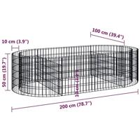 Gabion plantenbak verhoogd 200x100x50 cm gegalvaniseerd ijzer - thumbnail