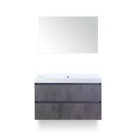 Maxx XL Badmeubelset 100 cm - Beton Antraciet - Wastafel Just Zonder kraangat - met Spiegel - thumbnail