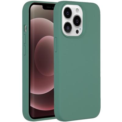 Accezz Liquid Silicone voor Apple iPhone 13 Pro Max Telefoonhoesje Groen
