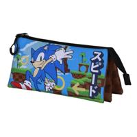 Sonic - The Hedgehog Triple Pencil case SEGA Greenhill Multicolour - thumbnail