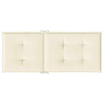 Tuinstoelkussens 2 st 120x50x3 cm crmekleurig - thumbnail