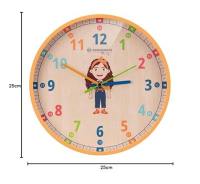 BRESSER JUNIOR wandklok voor kinderen (oranje)
