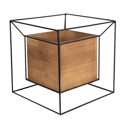 Clayre & Eef Plantenstandaard 21x21x21 cm Zwart Ijzer Hout Vierkant Clayre & Eef Plantenstandaard 21x21x21 cm Zwart Ijzer Hout Vierkant