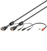 Wentronic 93970 Monitorkabel (15-polig HD mannelijk naar 15-polig HD stekker SVGA XGA Audio) 5m zwart - thumbnail