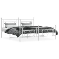 Bedframe met hoofd- en voeteneinde metaal wit 180x200 cm - thumbnail