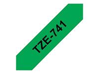 Labeltape Brother TZe, TZ TZe-741 PET Tapekleur: Groen Tekstkleur:Zwart 18 mm 8 m - thumbnail