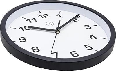 NeXtime nx-7321zw wandklok nxt diameter 20cm kunststof zwart, witte wijzerplaat