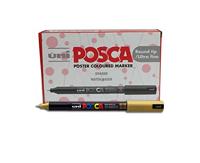 Paintmarker Uni POSCA PC1MR extra fijn goud | 12 stuks - thumbnail