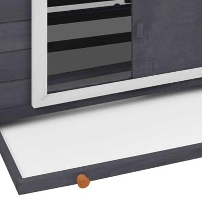 VidaXL Kippenhok 150x96x110 cm massief vurenhout grijs en wit