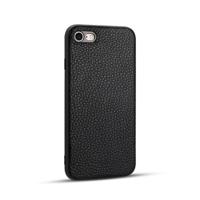 Voor iPhone 8/7 Litchi patroon lederen anti-Falling TPU mobiele telefoon shell beschermende case (zwart) - thumbnail
