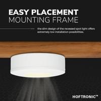 Set van 2 Pavo - Platte LED opbouwspots met lage opbouwhoogte 23mm - 3 Watt 300 Lumen - 2700K Warm wit - Dimbaar - Rond - IP44 waterdicht - Wit - thumbnail