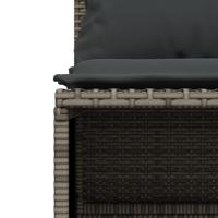 5-delige Loungeset met kussens poly rattan grijs - thumbnail