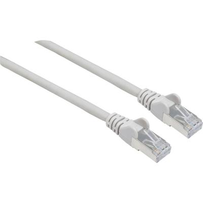Intellinet 740807 RJ45 Netwerkkabel, patchkabel CAT 6A S/FTP 2.00 m Grijs Folie afscherming, Afscherming gevlochten, Afgeschermd, Halogeenvrij 1 stuk(s)