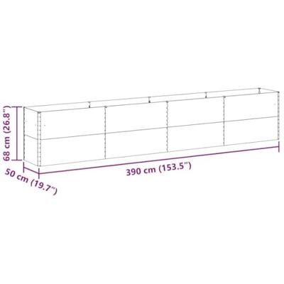 VidaXL Verhoogde plantenbak 390 x 50 x 68 cm gegalvaniseerd staal VidaXL Verhoogde plantenbak 390 x 50 x 68 cm gegalvaniseerd staal