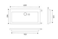 Wiesbaden Raw wastafel enkel zonder kraangat 100x46x5 cm hardsteen gezoet - thumbnail