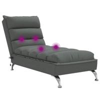 Massage chaise longue met kussens stof donkergrijs - thumbnail