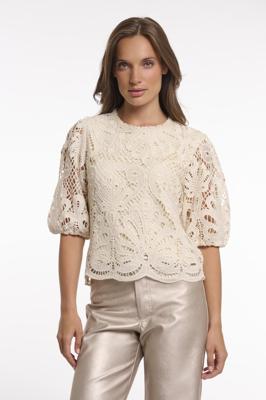 Rino & Pelle Short Balloon Sleeve Top Chantalle.7002622 T-shirt Korte Mouw 9030 Birch