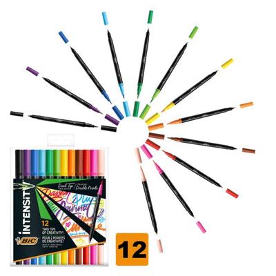 Kleurstift bic intensity dual-tip assorti | 6 stuks