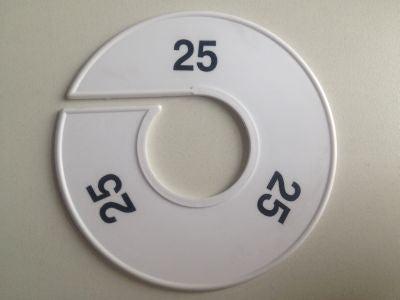 Maatring 11cm wit/zwart 25