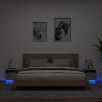 Nachtkastjes met LED-verlichting 2 st 40x39x37 cm betongrijs - thumbnail
