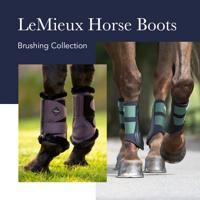 LeMieux Fleece Beenbeschermers zwart/bruin maat:m - thumbnail