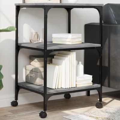 Printerkastje 3-laags 50x41x75 cm bewerkt hout grijs sonoma Printerkastje 3-laags 50x41x75 cm bewerkt hout grijs sonoma