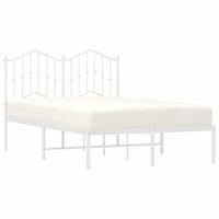 Bedframe met hoofdbord metaal wit 120x190 cm - thumbnail