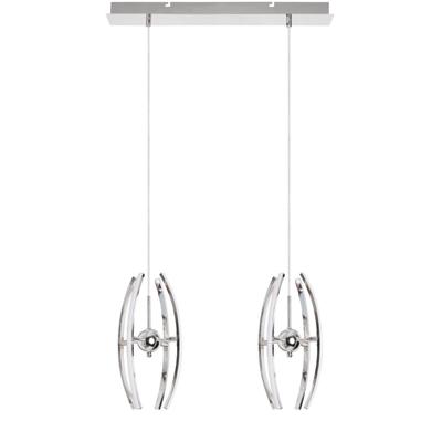 LED Hanglamp Natuurlijk Wit 4000K - 24W - 2-Lichts - Mat Chroom - Aluminium