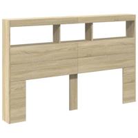 Hoofdbordkast met LED-verlichting 160x17x102 cm sonoma eiken - thumbnail
