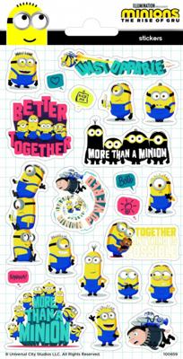 Funny Products stickers Minions II 20 x 10 cm geel 30 stuks